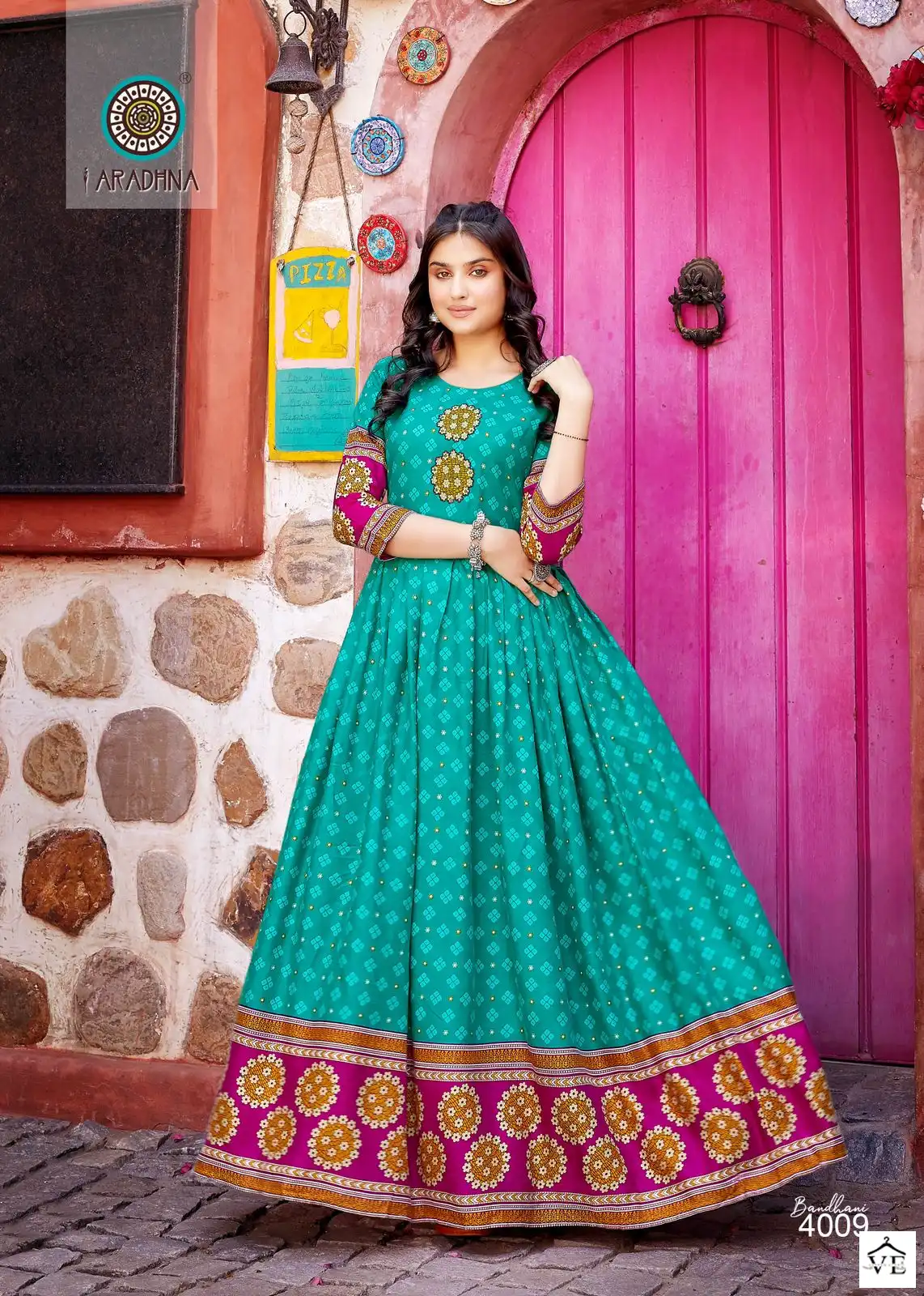 Aradhna Bandhani Vol 4 Rayon Wholesale Long Gown Catalog — Wholesale Kurtis, MPA wholesale from Surat - Gallery Image 10
