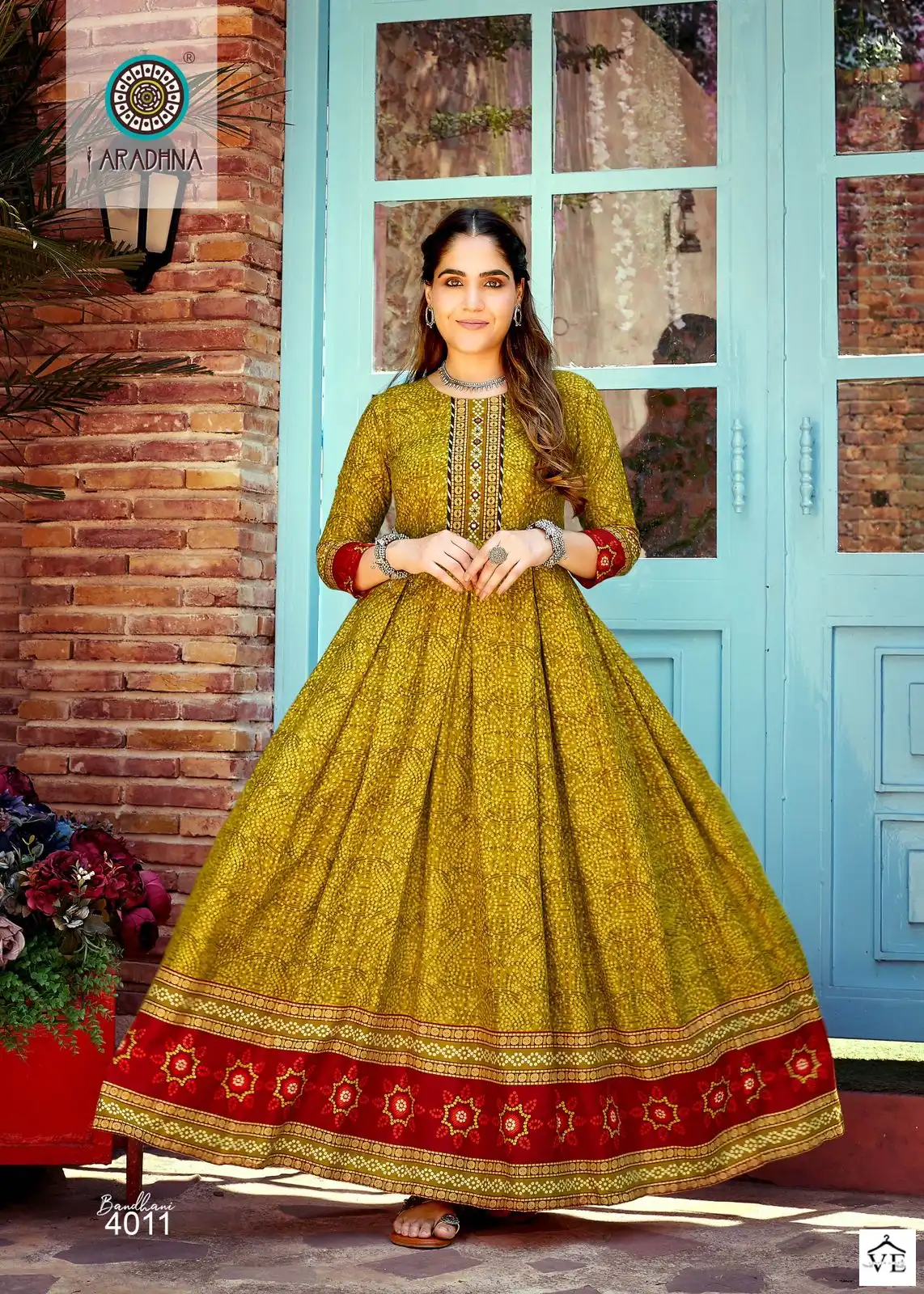 Aradhna Bandhani Vol 4 Rayon Wholesale Long Gown Catalog — Wholesale Kurtis, MPA wholesale from Surat - Gallery Image 11