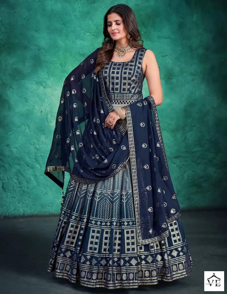 Dresstive Bella Georgette Wholesale Gown With Dupatta Catalog — Wholesale Salwar Suits, MPA wholesale from Surat — view 1
