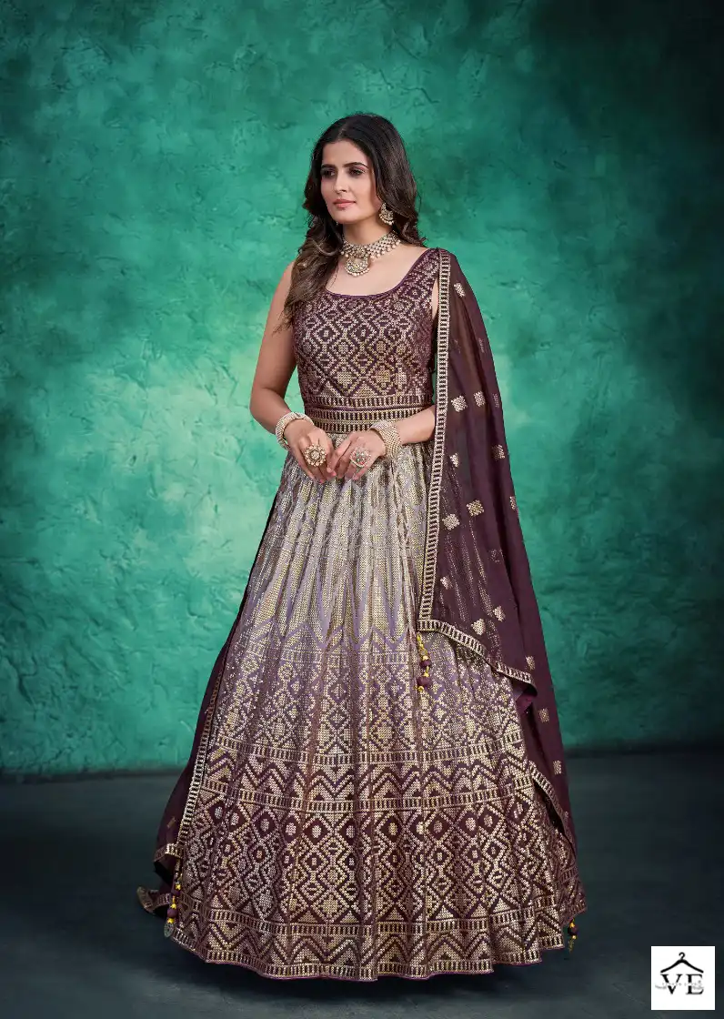 Dresstive Bella Georgette Wholesale Gown With Dupatta Catalog — Wholesale Salwar Suits, MPA wholesale from Surat - Gallery Image 4
