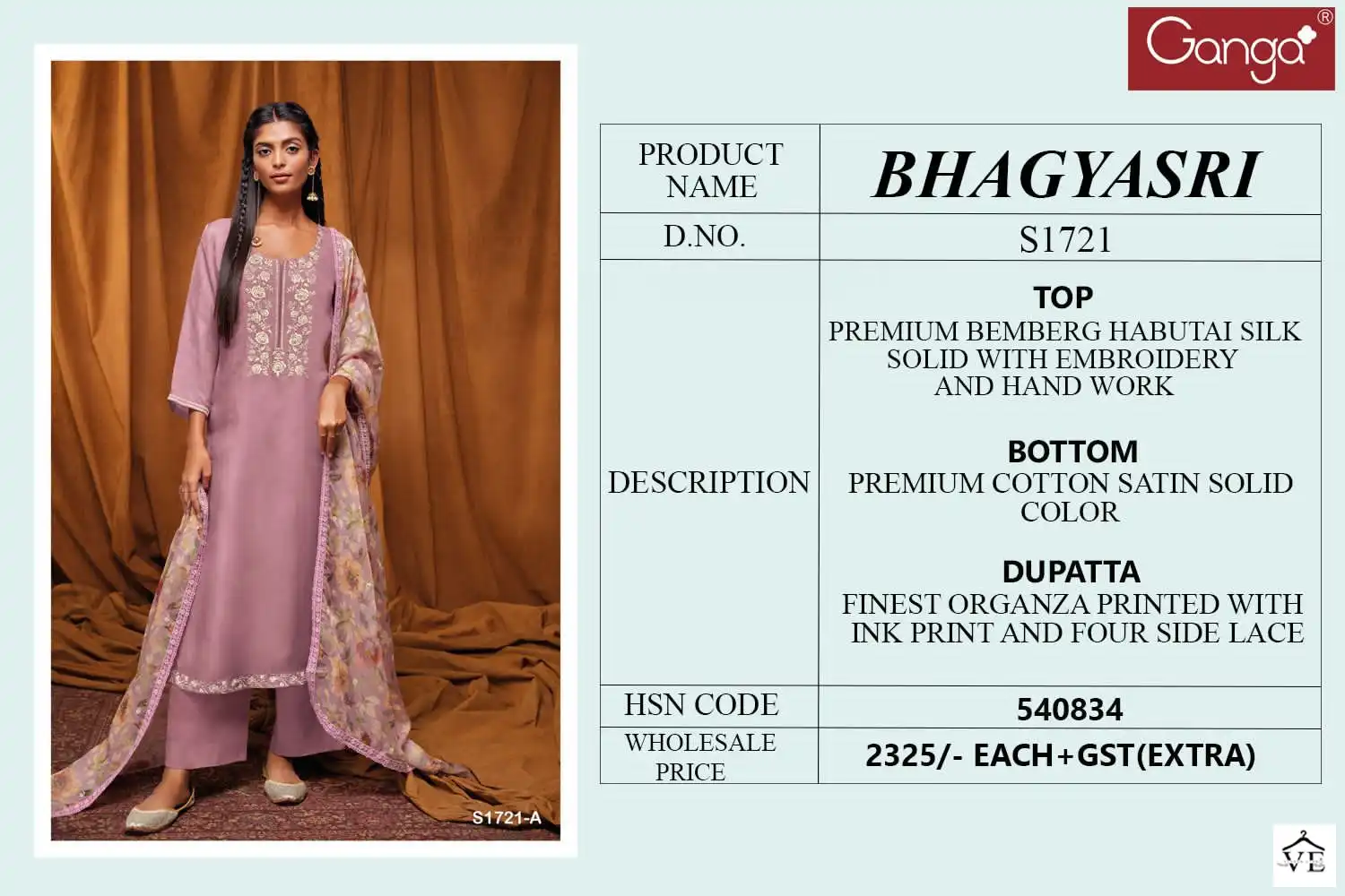 Ganga Bhagyasri Premium Bemberg Habutai Silk Wholesale Designer Salwar Suit Catalog — Wholesale Salwar Suits, MPA wholesale from Surat - Gallery Image 2