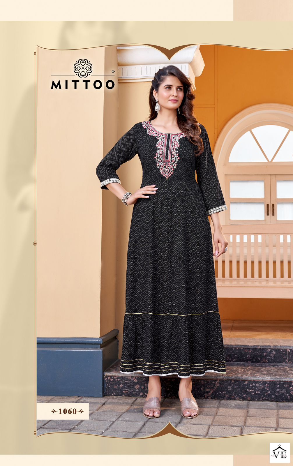Mittoo Bindi Vol 2 Rayon Wrinkle Wholesale Long Gown Catalog — Wholesale Kurtis, MPA wholesale from Surat - Gallery Image 3