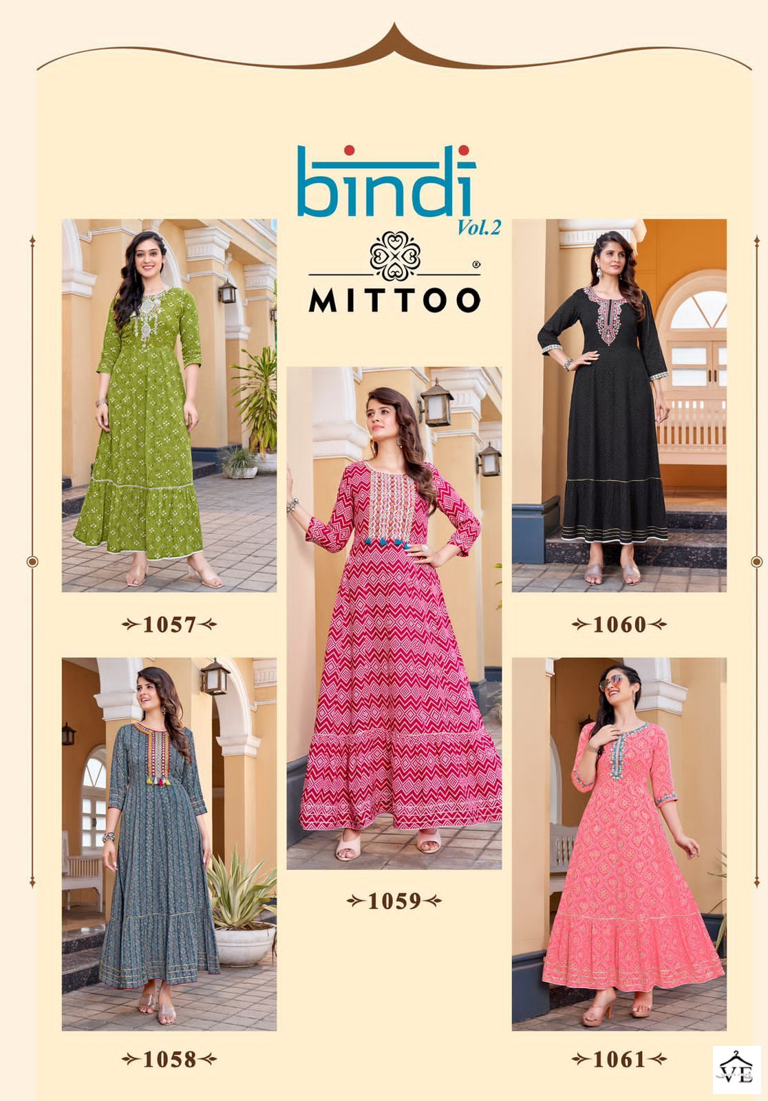 Mittoo Bindi Vol 2 Rayon Wrinkle Wholesale Long Gown Catalog — Wholesale Kurtis, MPA wholesale from Surat — view 6