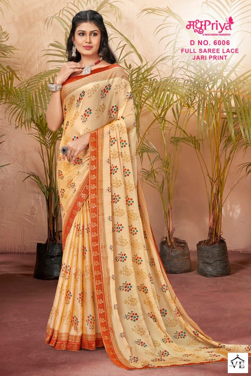 Madhupriya Black Berry D.No 6006 P C Moss Chiffon Wholesale Sarees Catalog — Wholesale Sarees, MPA wholesale from Surat — view 8