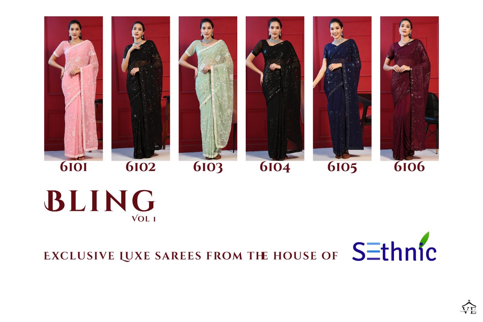 Vardan Ethnic Bling Vol 1 Georgette Wholesale Sarees Catalog — Wholesale Sarees, MPA wholesale from Surat — view 7