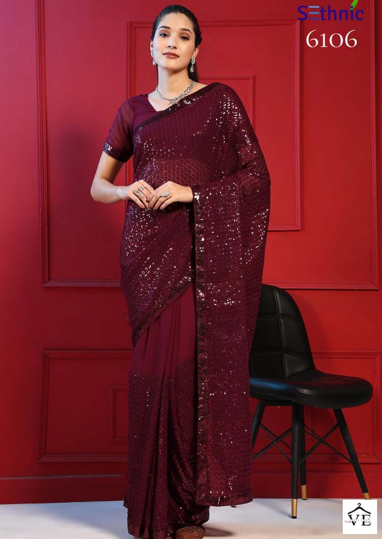 Vardan Ethnic Bling Vol 1 Georgette Wholesale Sarees Catalog — Wholesale Sarees, MPA wholesale from Surat — view 6