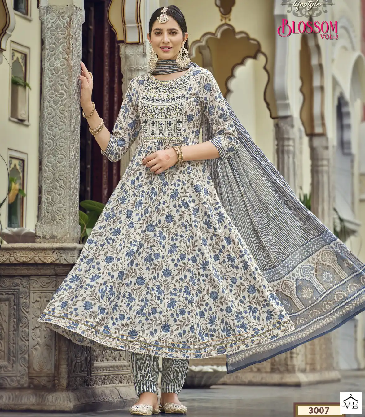Radhika Lifestyle Blossom Vol 3 Cotton Print Wholesale Readymade Salwar Suit Catalog — Wholesale Salwar Suits, MPA wholesale from Surat — view 1