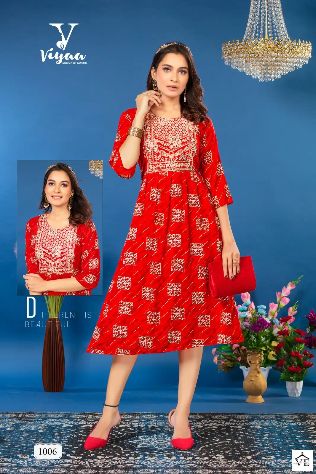 Vardan Ethnic Bubbly Pure Rayon Wholesale Long Kurtis Catalog — Wholesale Kurtis, MPA wholesale from Surat - Gallery Image 2