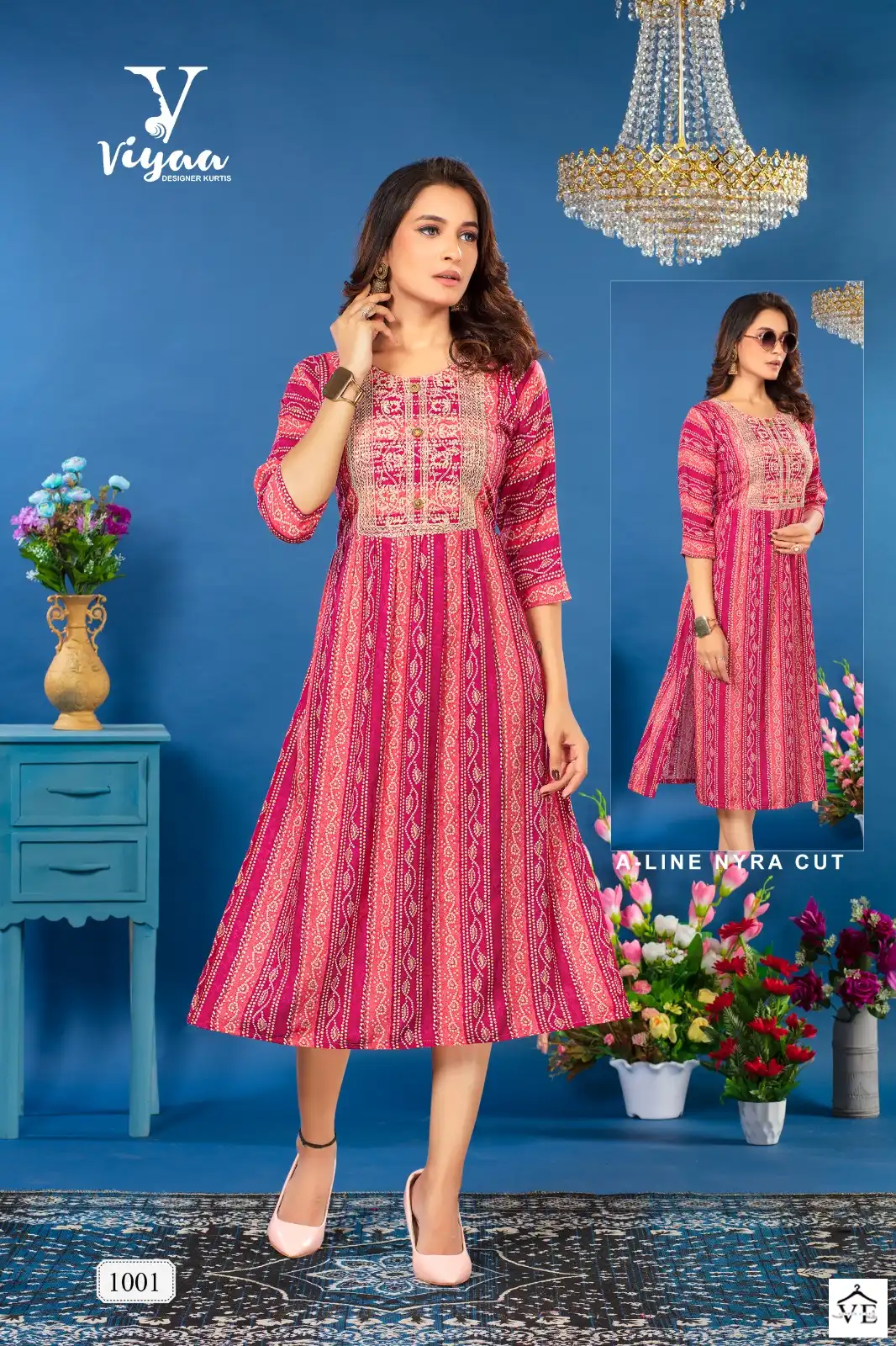 Vardan Ethnic Bubbly Pure Rayon Wholesale Long Kurtis Catalog — Wholesale Kurtis, MPA wholesale from Surat - Gallery Image 3