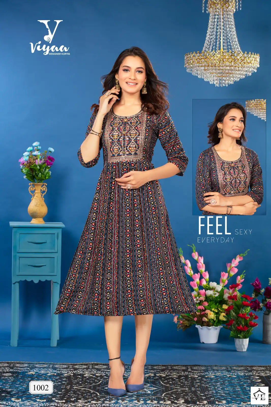 Vardan Ethnic Bubbly Pure Rayon Wholesale Long Kurtis Catalog — Wholesale Kurtis, MPA wholesale from Surat - Gallery Image 4