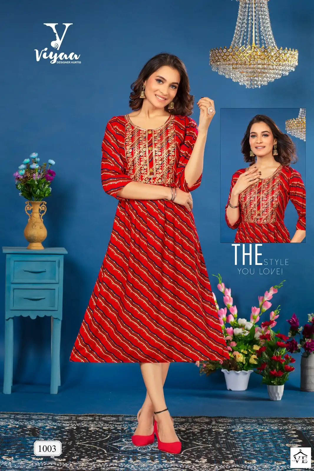Vardan Ethnic Bubbly Pure Rayon Wholesale Long Kurtis Catalog — Wholesale Kurtis, MPA wholesale from Surat - Gallery Image 5