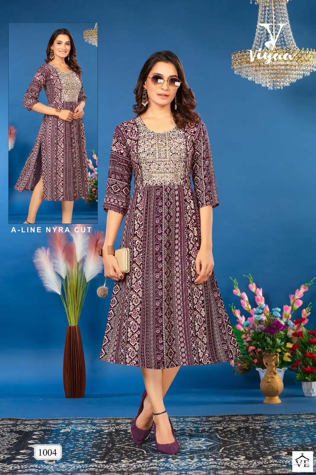 Vardan Ethnic Bubbly Pure Rayon Wholesale Long Kurtis Catalog — Wholesale Kurtis, MPA wholesale from Surat - Gallery Image 6