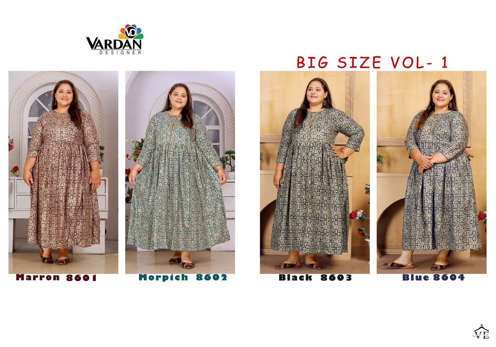 Vardan Designer Big Size Vol 1 Premium Rayon Wholesale Long Kurti Catalog — Wholesale Kurtis, MPA wholesale from Surat — view 5