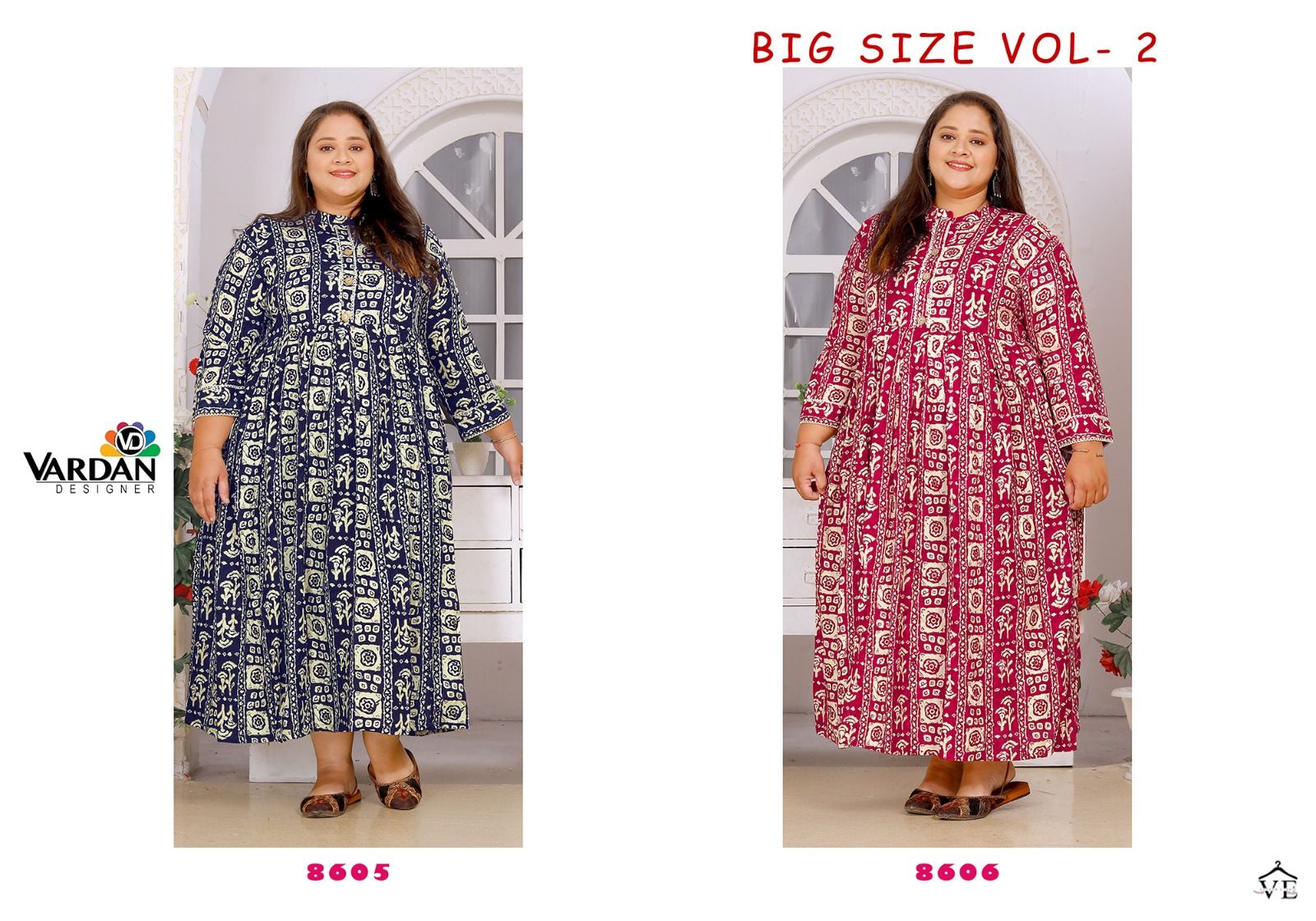 Vardan Designer Big Size Vol 2 Premium Rayon Wholesale Long Kurti Catalog — Wholesale Kurtis, MPA wholesale from Surat - Gallery Image 2