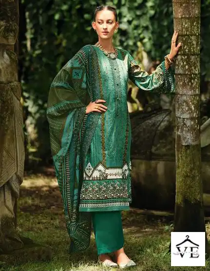 Deepsy Suits Bin Saeed Lawn 3 Pure Cotton Wholesale Pakistani Salwar Suit Catalog — Wholesale Salwar Suits, MPA wholesale from Surat - Gallery Image 4