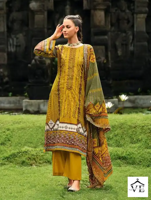 Deepsy Suits Bin Saeed Lawn 3 Pure Cotton Wholesale Pakistani Salwar Suit Catalog — Wholesale Salwar Suits, MPA wholesale from Surat - Gallery Image 5