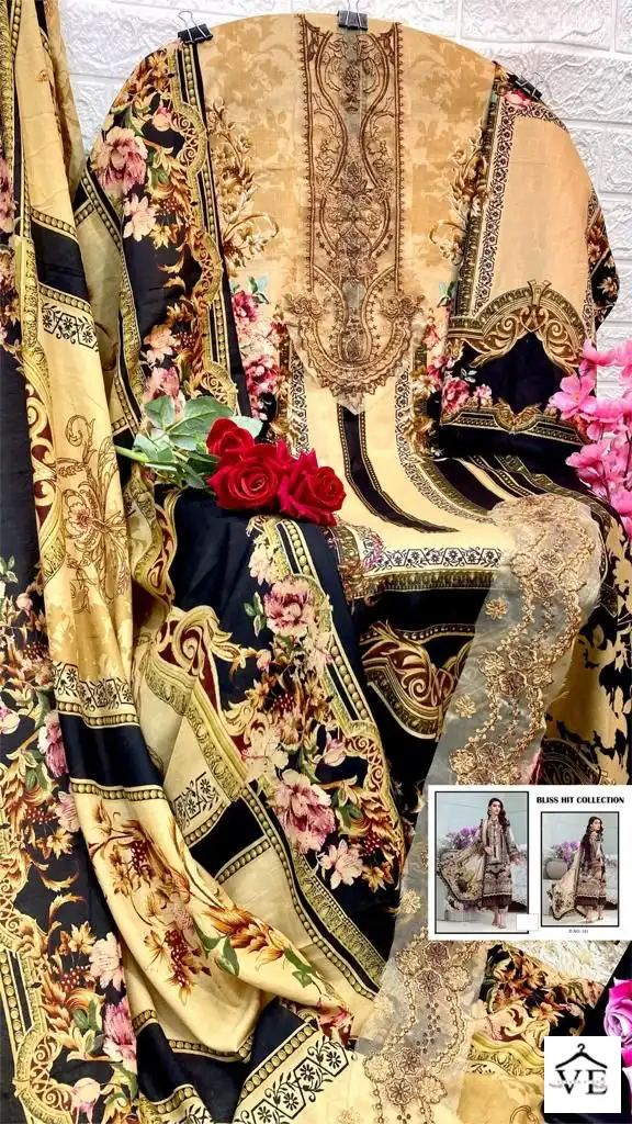 Bliss Hit Collection Vol-01 Pure Cotton Wholesale Pakistani Suit — Wholesale Salwar Suits, MPA wholesale from Surat - Gallery Image 3