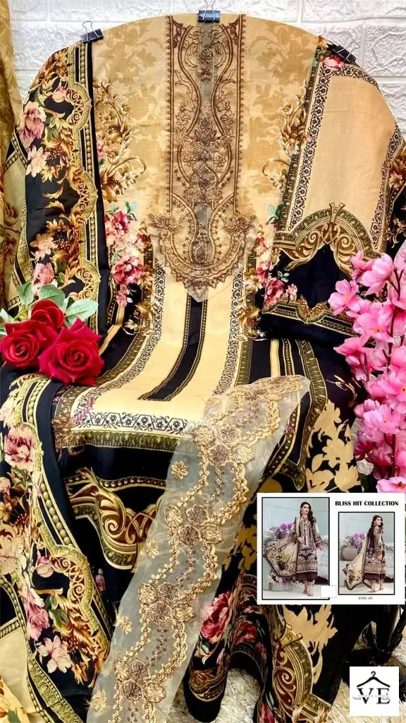 Bliss Hit Collection Vol-01 Pure Cotton Wholesale Pakistani Suit — Wholesale Salwar Suits, MPA wholesale from Surat - Gallery Image 4