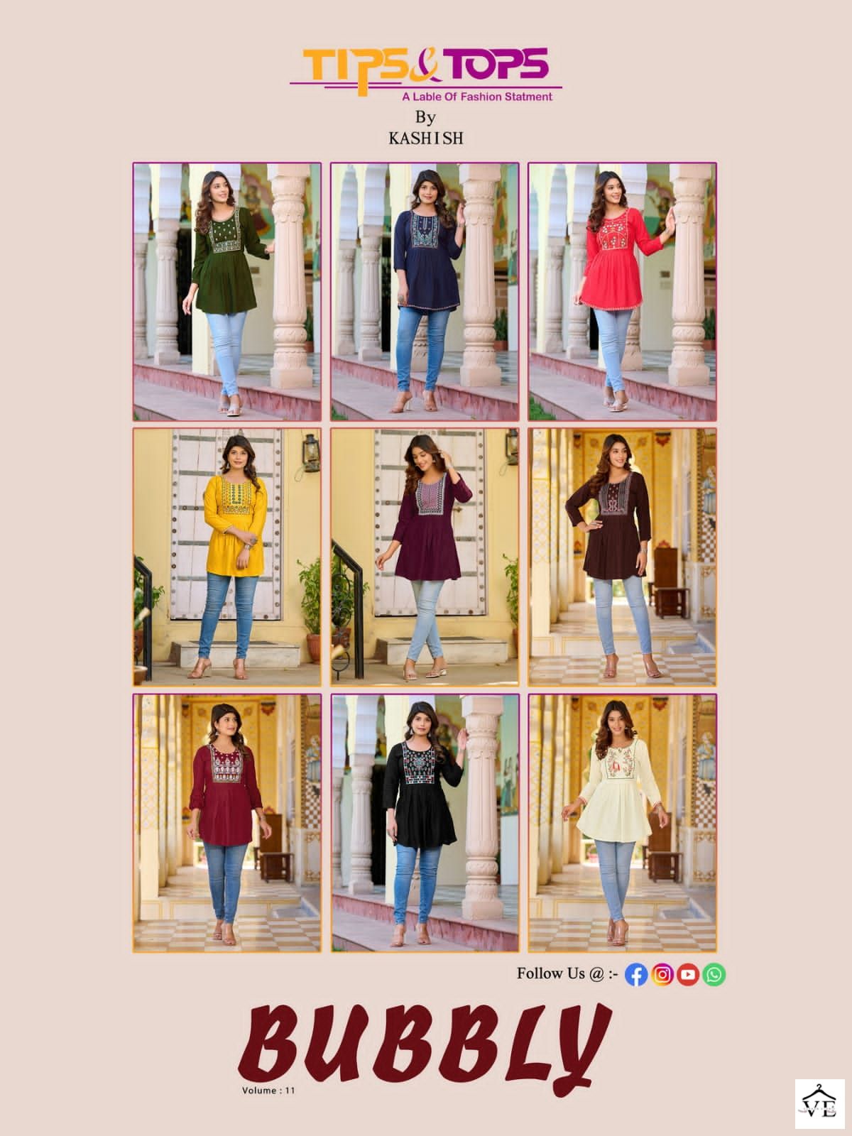 Tips &amp; Tops Bubbly Vol 11 Heavy Rayon Slub Wholesale Kurti Catalog — Wholesale Kurtis, MPA wholesale from Surat — view 10