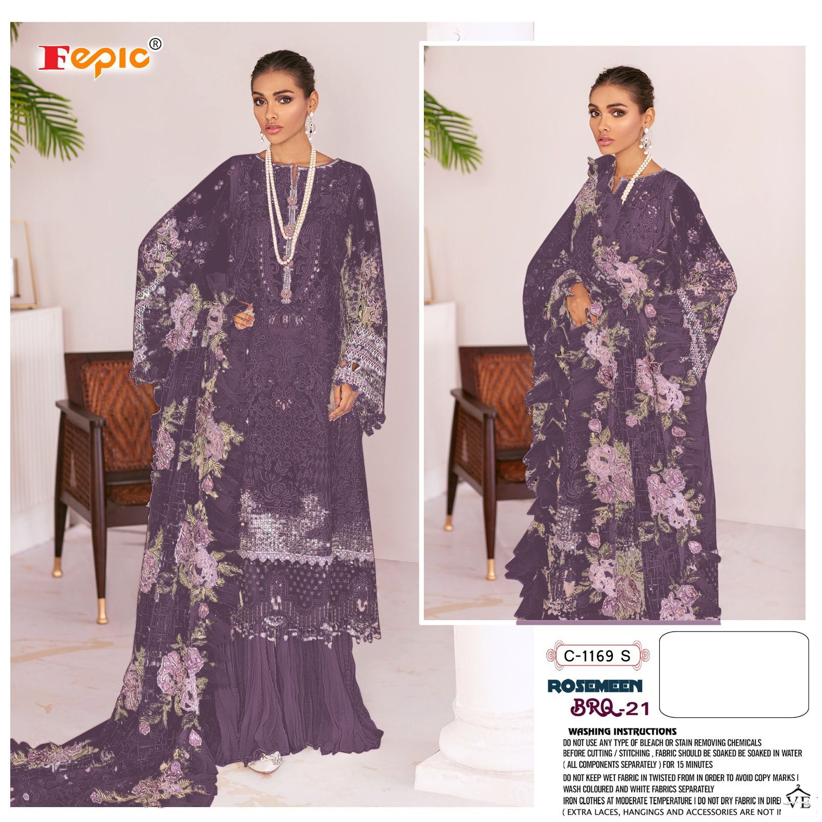 Fepic C 1169 Heavy Georgette Wholesale Pakistani Salwar Suit Catalog — Wholesale Salwar Suits, MPA wholesale from Surat - Gallery Image 4