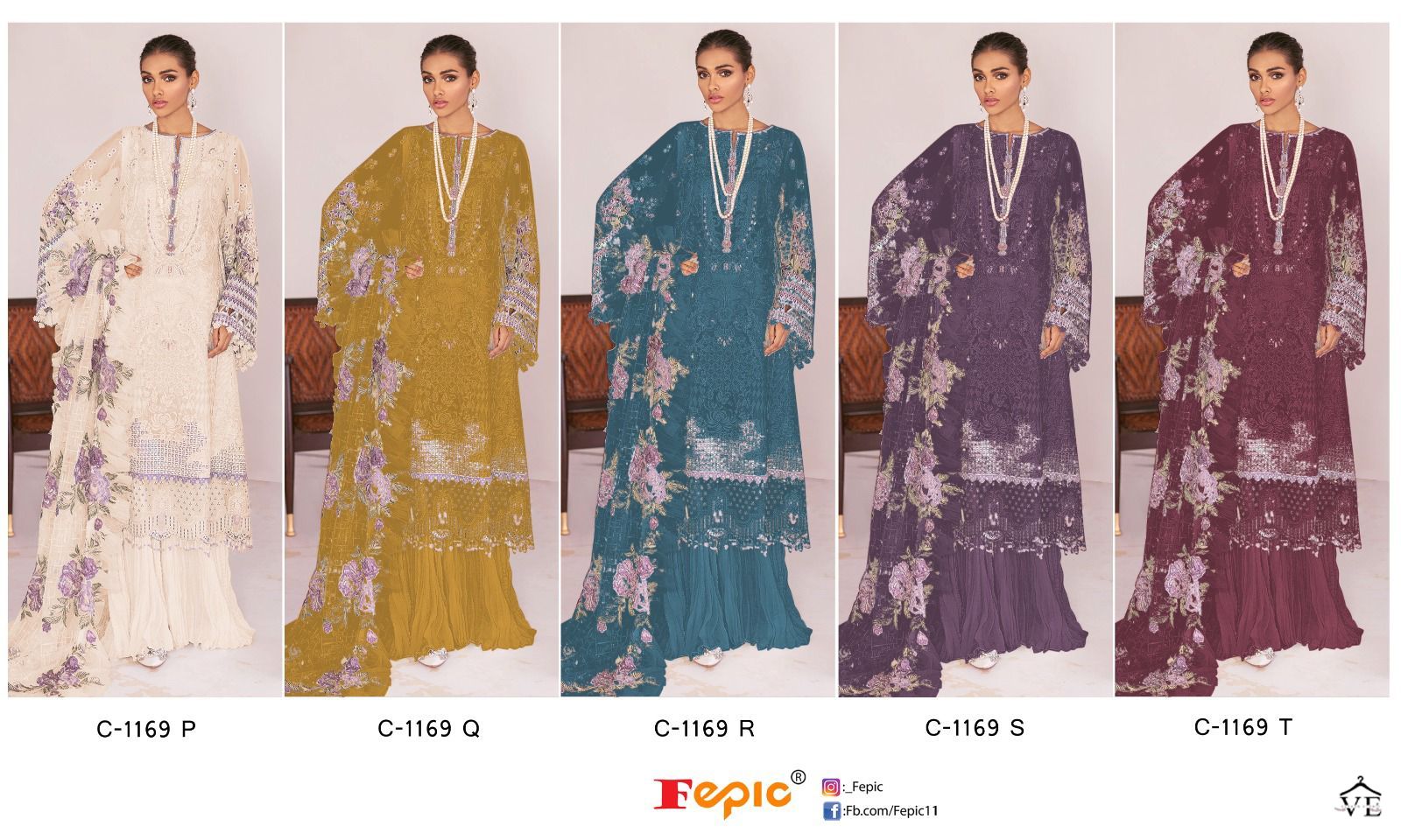 Fepic C 1169 Heavy Georgette Wholesale Pakistani Salwar Suit Catalog — Wholesale Salwar Suits, MPA wholesale from Surat — view 5