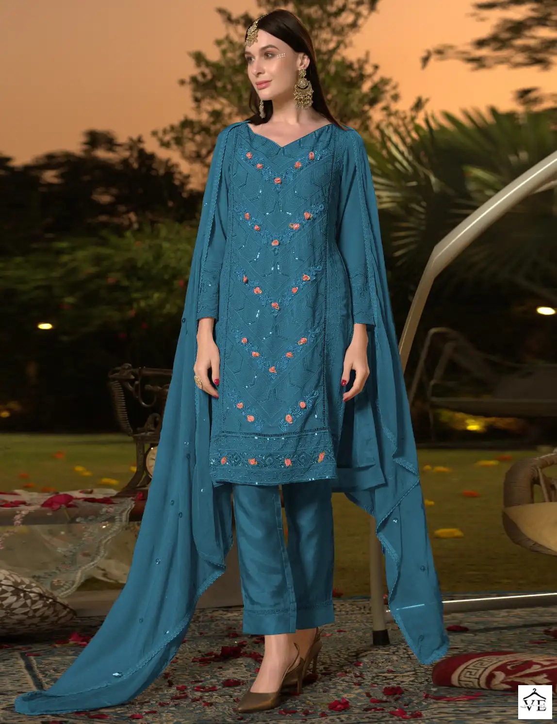 Fepic C-1263 Georgette Wholesale Pakistani Suits Catalog — Wholesale Salwar Suits, MPA wholesale from Surat — view 1
