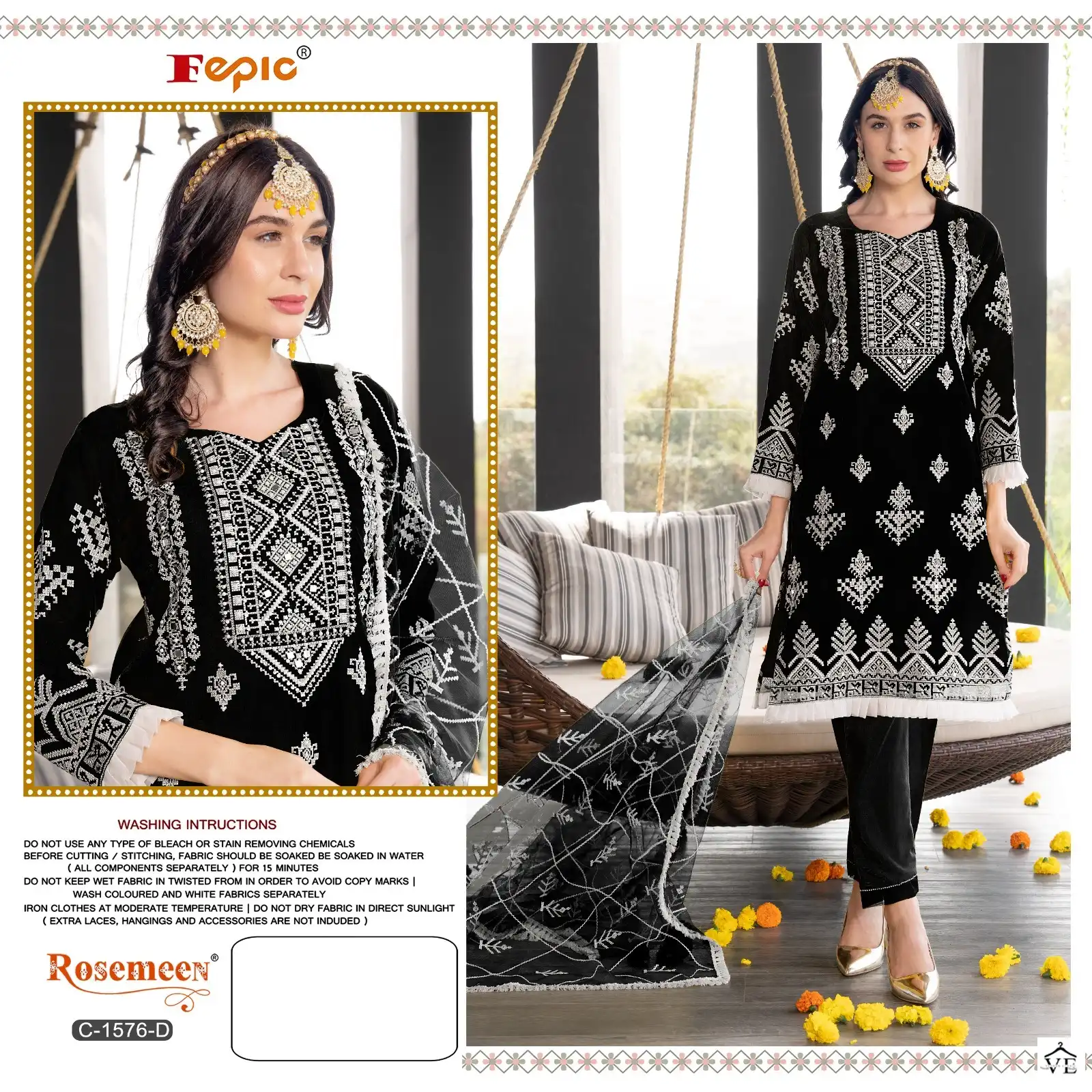 Fepic C1576 Organza Wholesale Pakistani Salwar Suit Catalog — Wholesale Salwar Suits, MPA wholesale from Surat — view 5