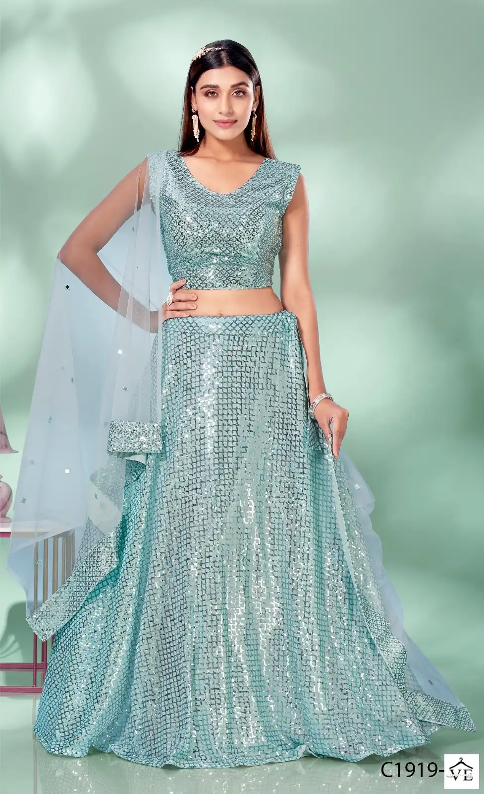 Amoha C1919 Imported Sequin Wholesale Lehenga Catalog - Image 4