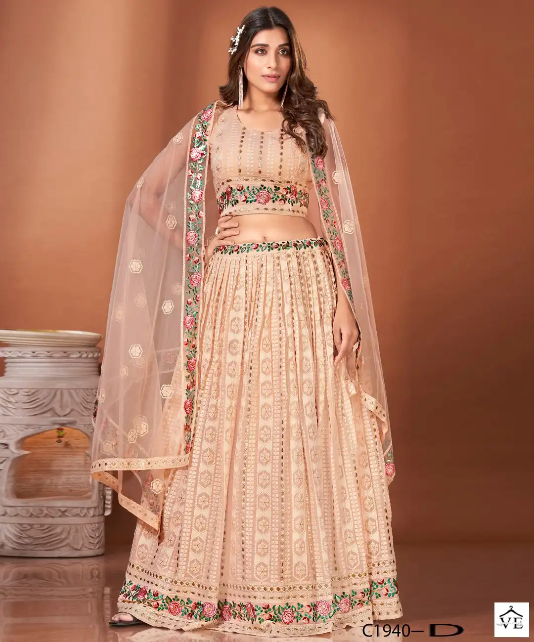 Amoha C-1940 Pure Viscose Georgette Wholesale Readymade Lehenga Catalog