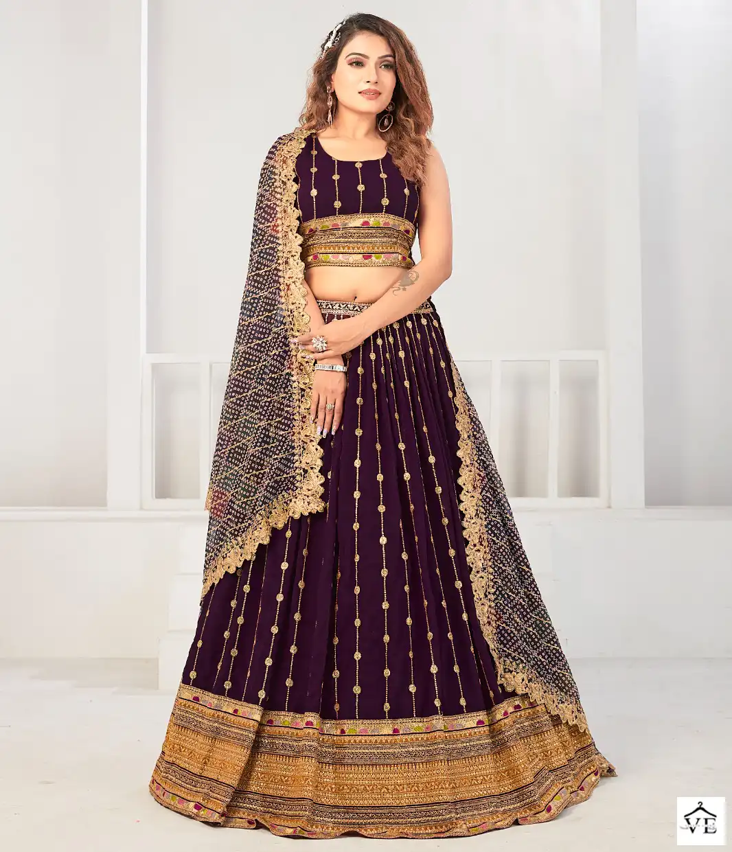 Amoha C-1963 Viscose Georgette Wholesale Readymade Crop Top Lehenga Catalog