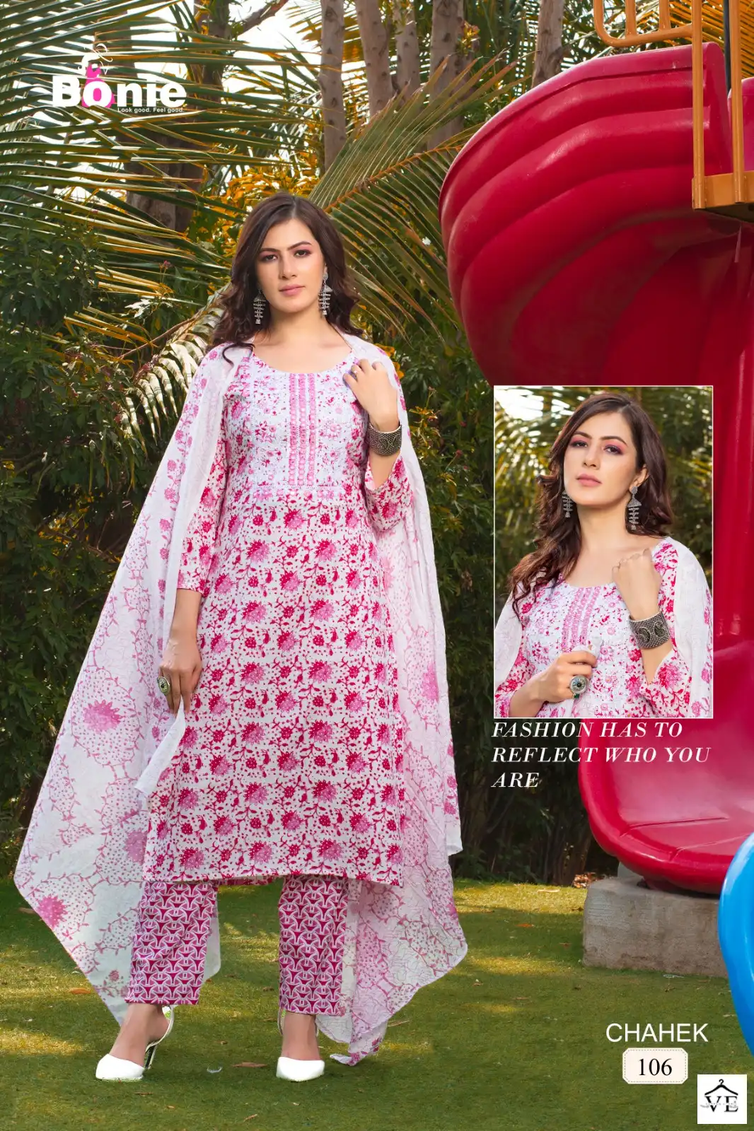 Bonie Chahek Cotton Wholesale Readymade Salwar Suit Catalog — Wholesale Salwar Suits, bonie wholesale from Surat — view 2