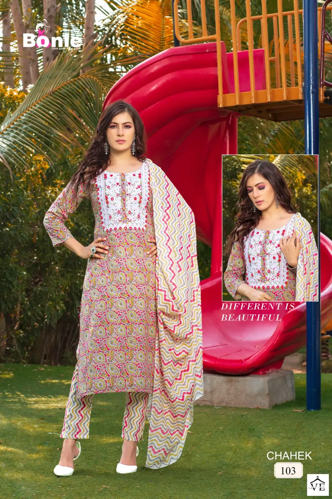 Bonie Chahek Cotton Wholesale Readymade Salwar Suit Catalog — Wholesale Salwar Suits, bonie wholesale from Surat — view 6