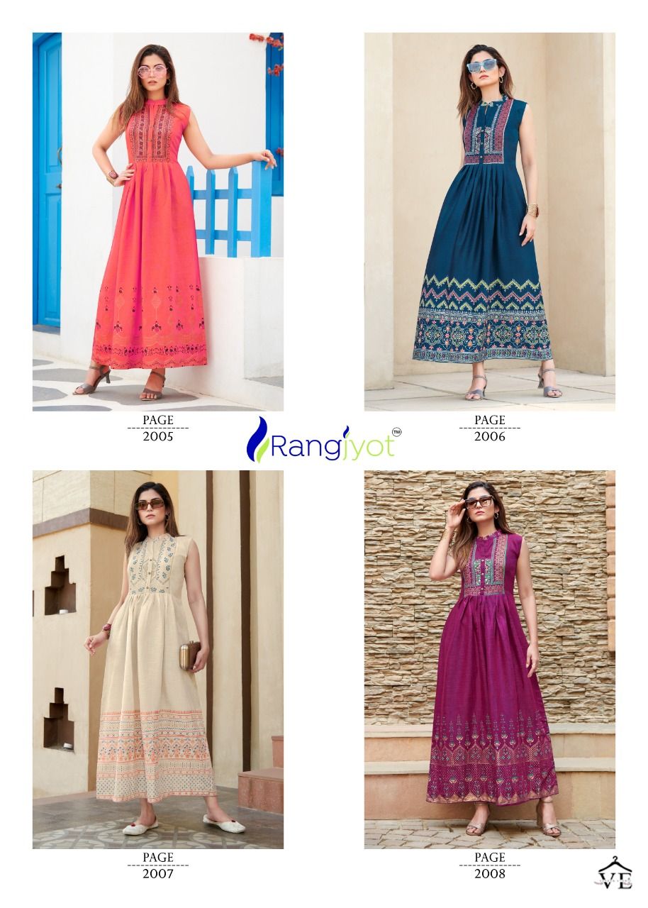Rangjyot Charvi Vol 2 Rayon Two Tone Wholesale Long Gown Catalog — Wholesale Kurtis, MPA wholesale from Surat — view 9