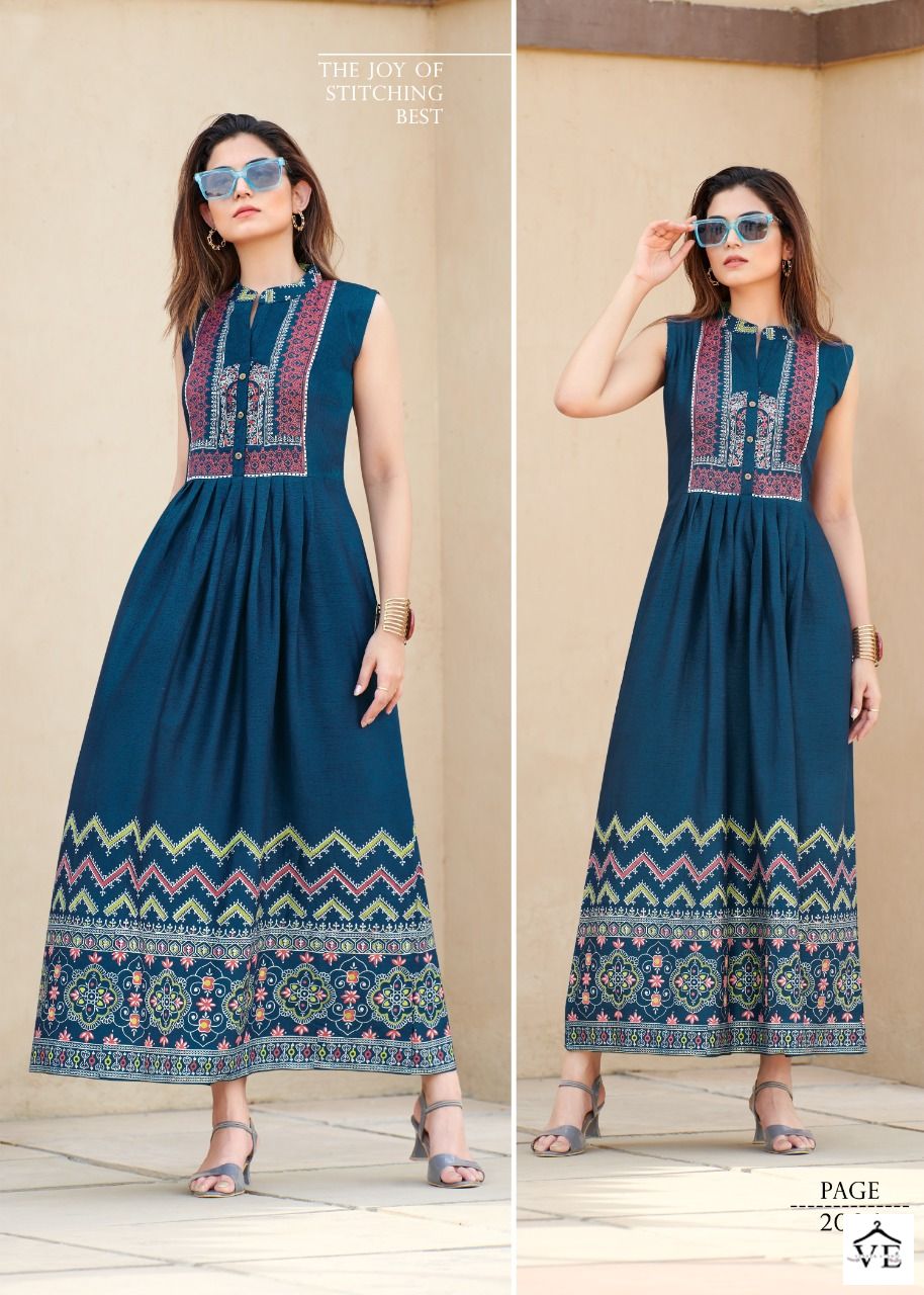 Rangjyot Charvi Vol 2 Rayon Two Tone Wholesale Long Gown Catalog — Wholesale Kurtis, MPA wholesale from Surat — view 8