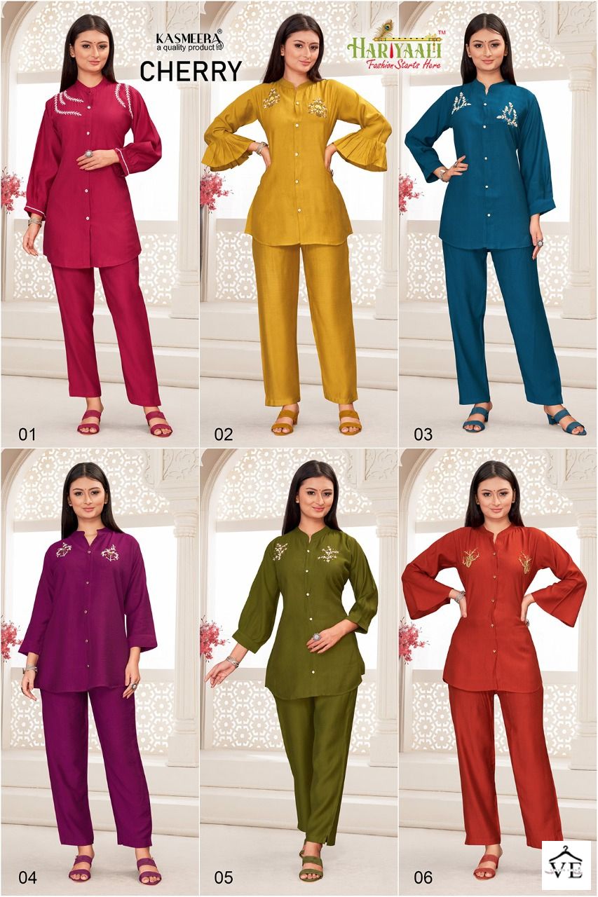 Hariyaali Cherry Vetican Silk Wholesale Co-ord Set Catalog — Wholesale Kurtis, MPA wholesale from Surat — view 7