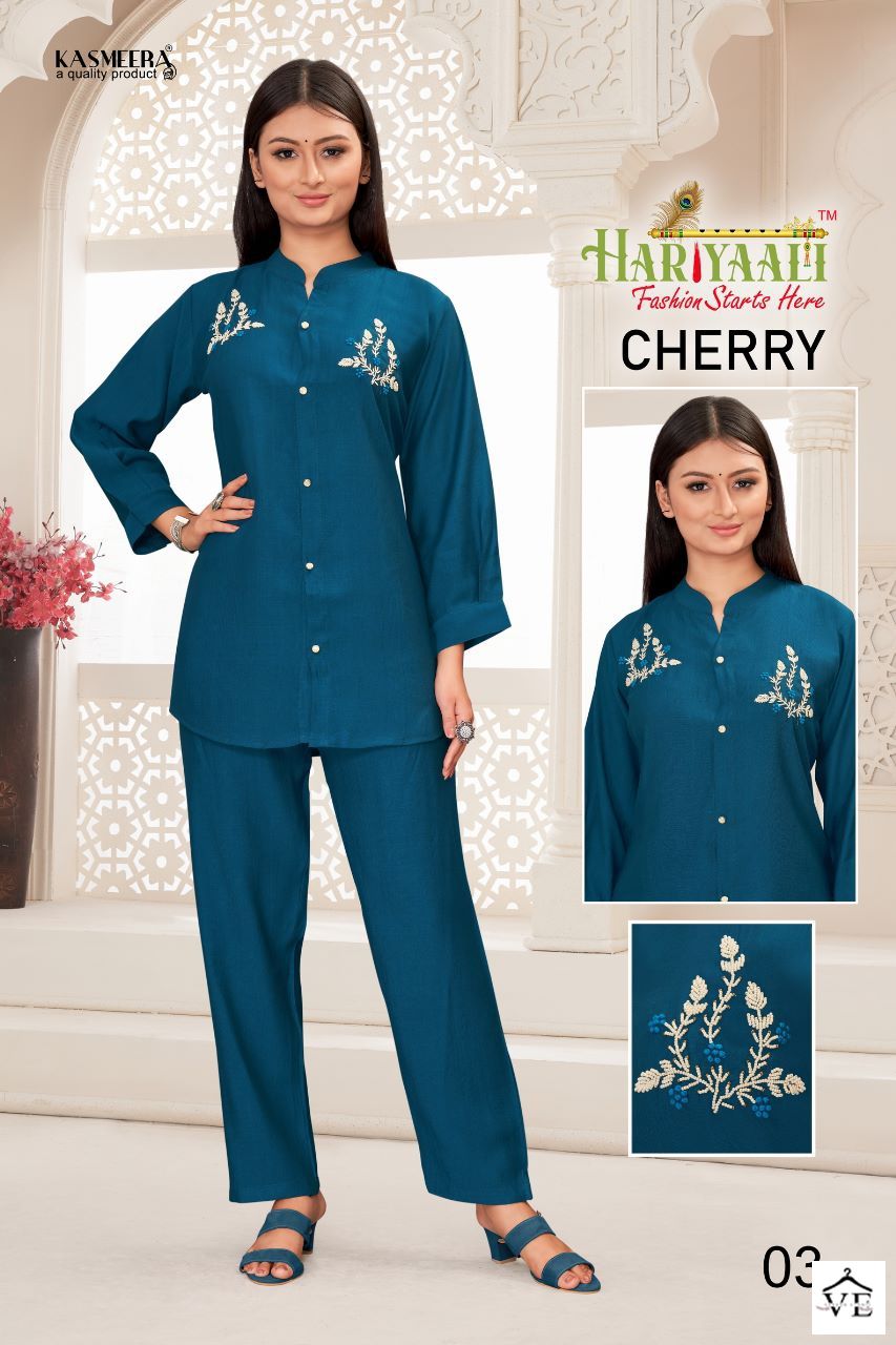 Hariyaali Cherry Vetican Silk Wholesale Co-ord Set Catalog — Wholesale Kurtis, MPA wholesale from Surat - Gallery Image 2