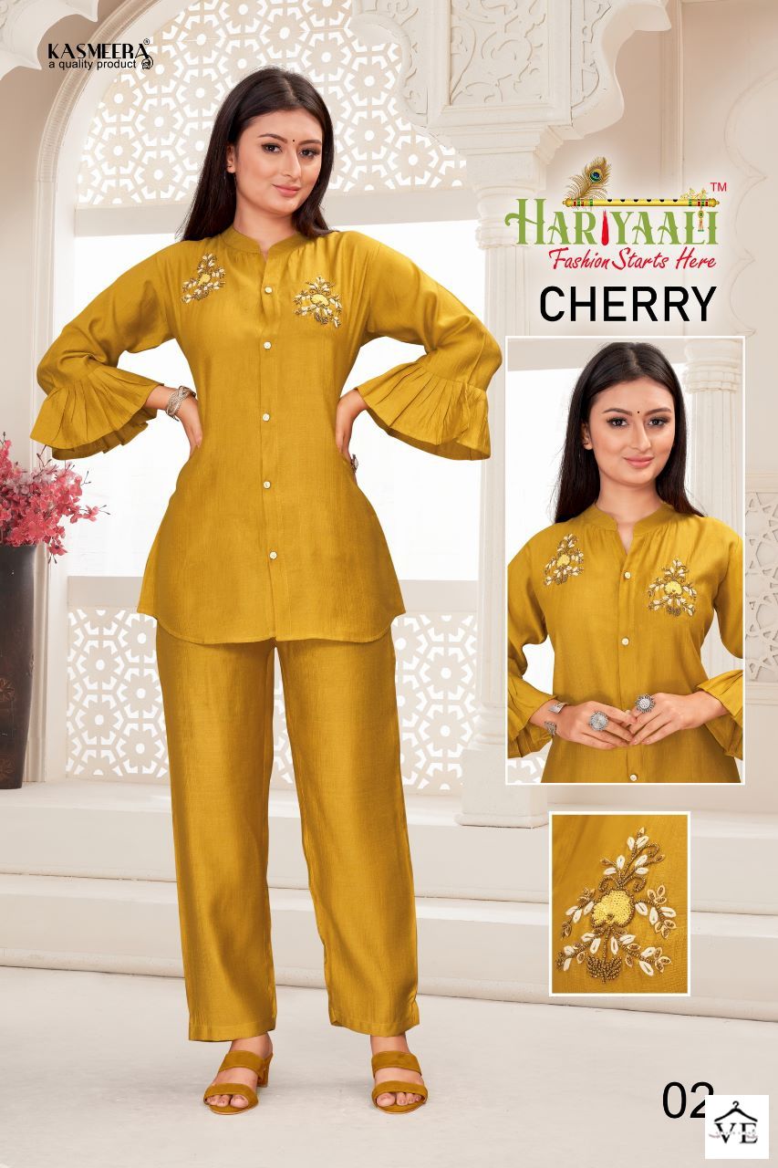 Hariyaali Cherry Vetican Silk Wholesale Co-ord Set Catalog — Wholesale Kurtis, MPA wholesale from Surat - Gallery Image 3