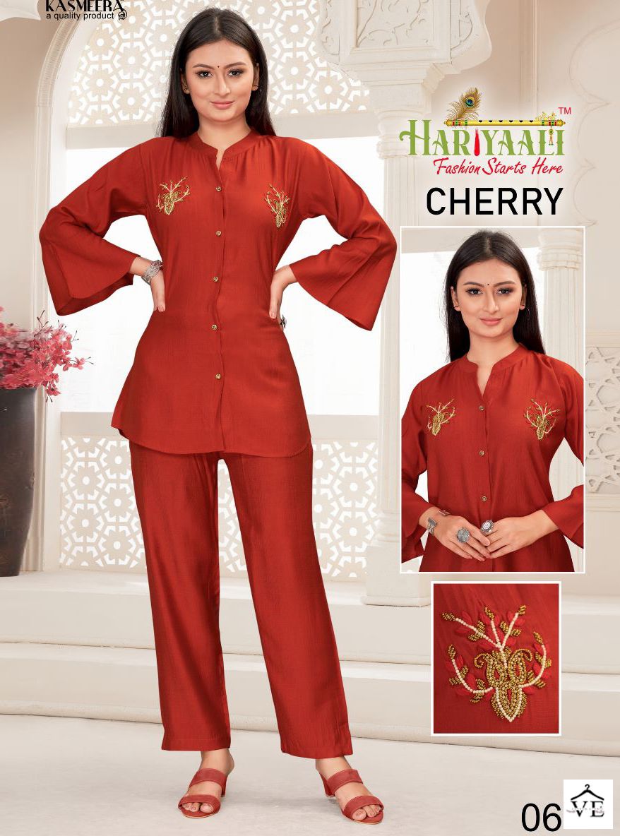 Hariyaali Cherry Vetican Silk Wholesale Co-ord Set Catalog — Wholesale Kurtis, MPA wholesale from Surat — view 1