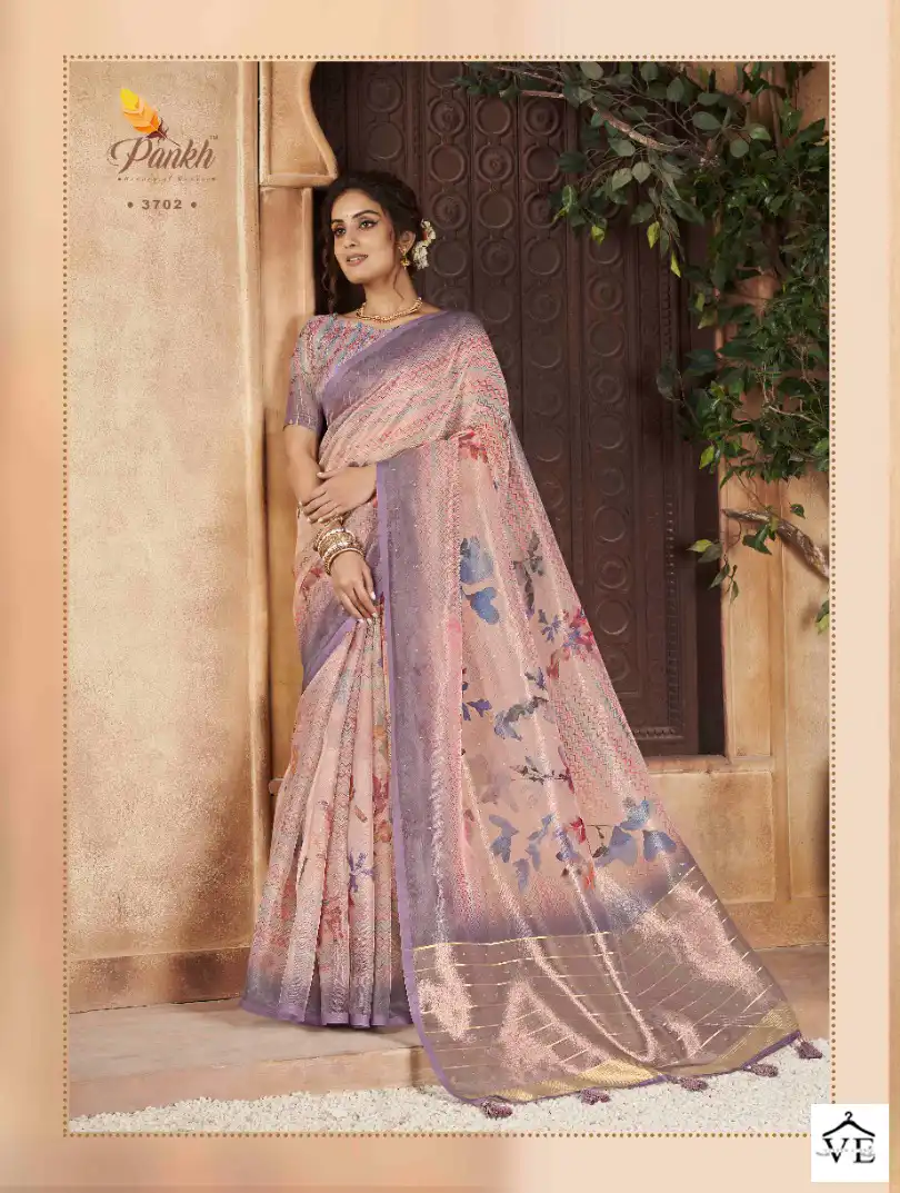 Pankh Chhapa Vol 3 Organza Wholesale Sarees Catalog - Image 3