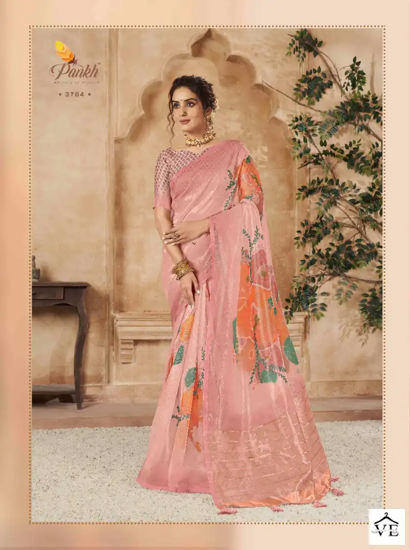 Pankh Chhapa Vol 3 Organza Wholesale Sarees Catalog - Image 5