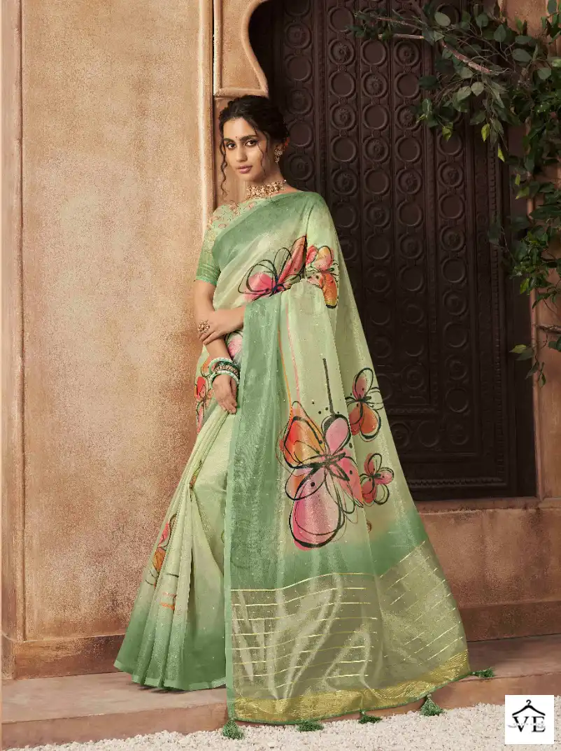 Pankh Chhapa Vol 3 Organza Wholesale Sarees Catalog - Image 8