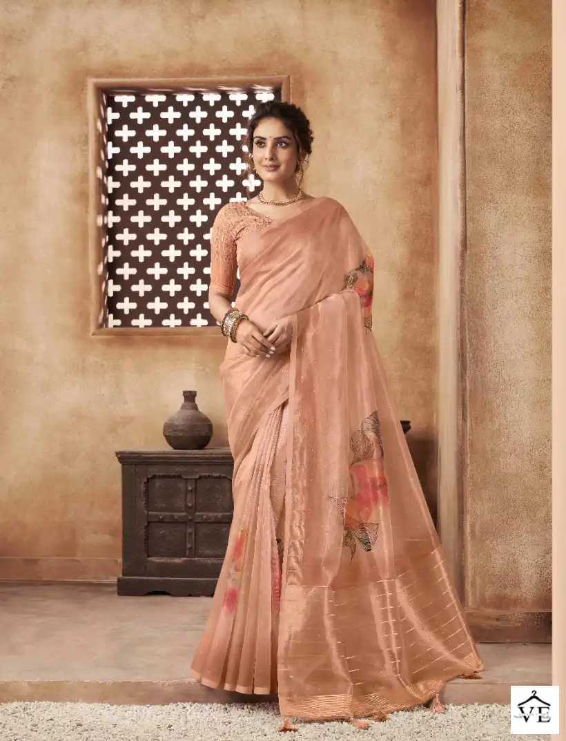 Pankh Chhapa Vol 3 Organza Wholesale Sarees Catalog - Image 9