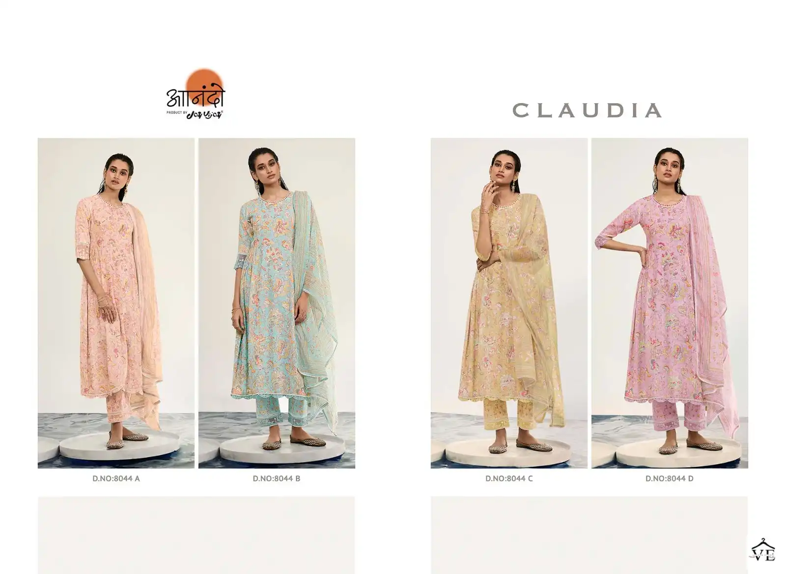 Jayvijay Claudia 8044 Pure Linen Wholesale Designer Salwar Suit Catalog — Wholesale Salwar Suits, MPA wholesale from Surat — view 5