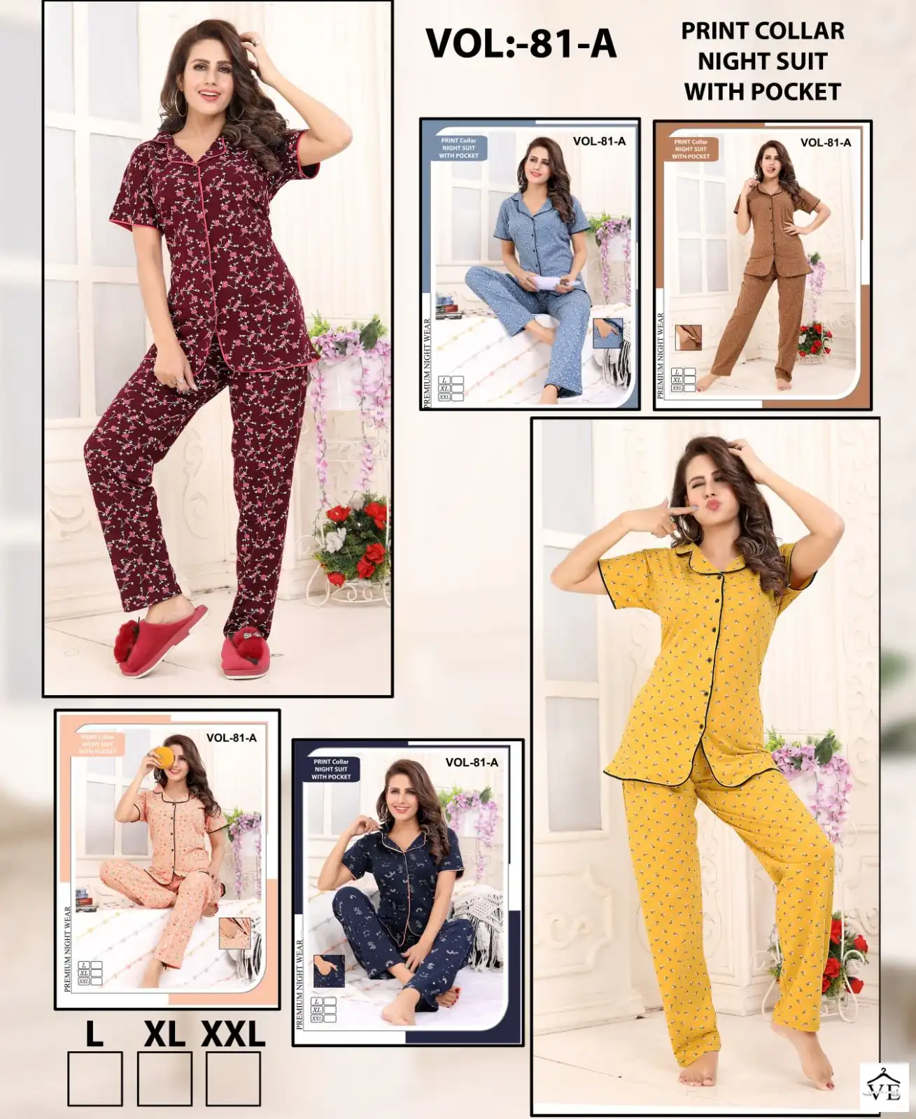 Vardan Ethnic Collor Ns Vol 81 A Cotton Printed Wholesale Night Suits Catalog — Wholesale, MPA wholesale from Surat — view 7