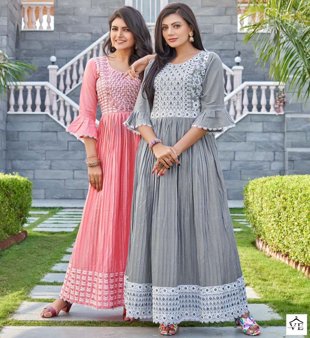 Smylee Cool Girl Heavy Cotton Wholesale Long Gown Catalog — Wholesale Kurtis, MPA wholesale from Surat — view 1