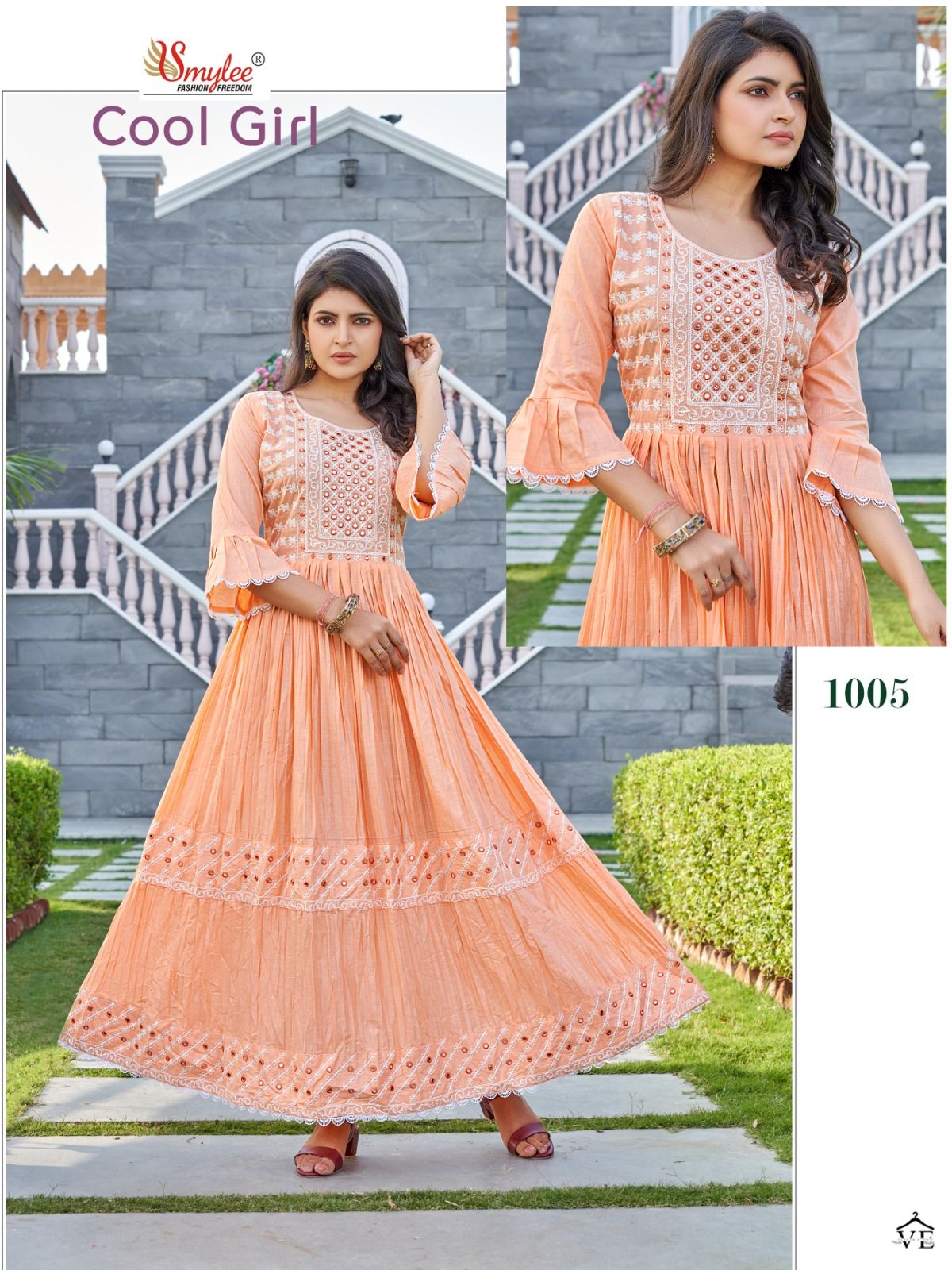 Smylee Cool Girl Heavy Cotton Wholesale Long Gown Catalog — Wholesale Kurtis, MPA wholesale from Surat - Gallery Image 7