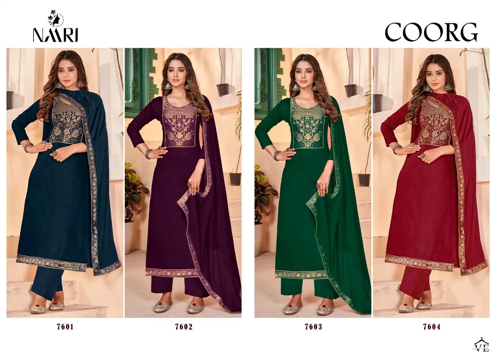 Naari Coorg Viscose Wholesale Designer Salwar Suit Catalog — Wholesale Salwar Suits, MPA wholesale from Surat — view 5