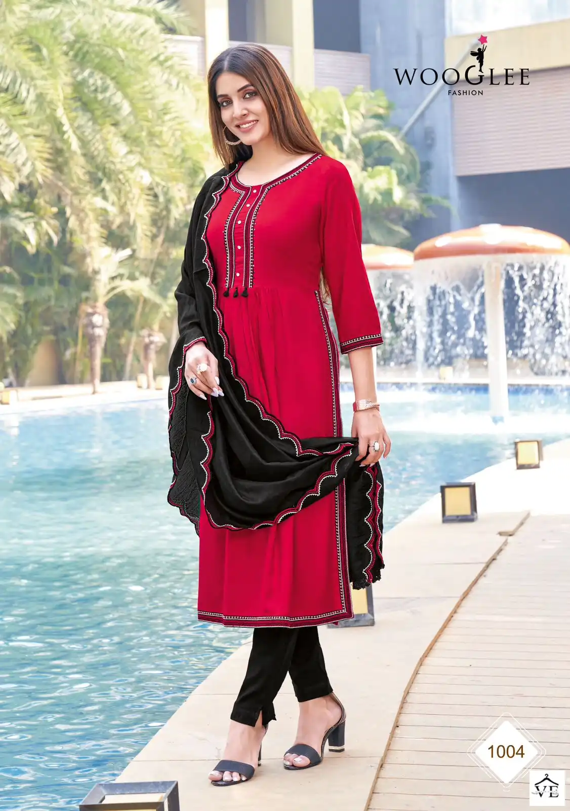 Wooglee Coral Rayon Weaving Wholesale Readymade Salwar Suit Catalog — Wholesale Salwar Suits, MPA wholesale from Surat - Gallery Image 2