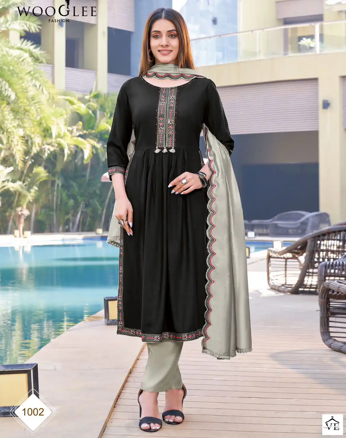 Wooglee Coral Rayon Weaving Wholesale Readymade Salwar Suit Catalog — Wholesale Salwar Suits, MPA wholesale from Surat — view 1