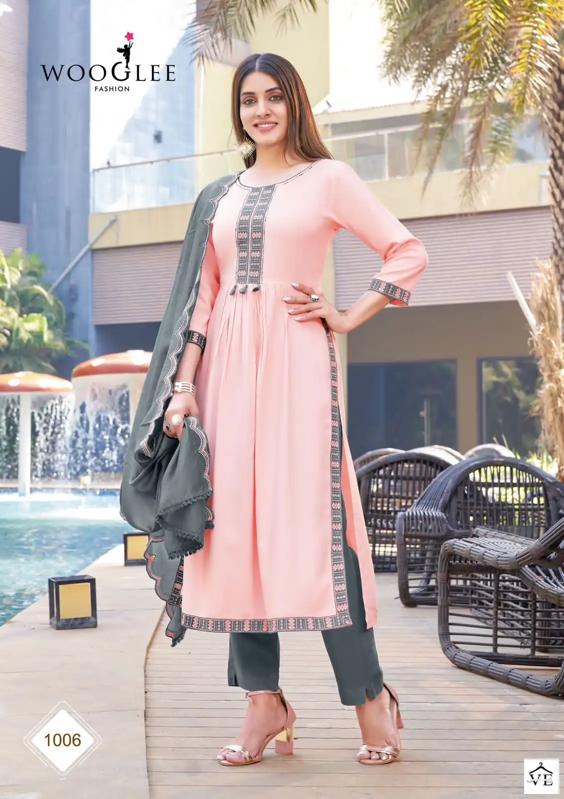 Wooglee Coral Rayon Weaving Wholesale Readymade Salwar Suit Catalog — Wholesale Salwar Suits, MPA wholesale from Surat - Gallery Image 5